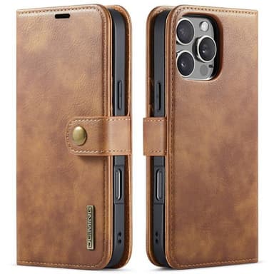 Mobil lommebok DG-Ming 2i1 iPhone 16 Pro - Brun