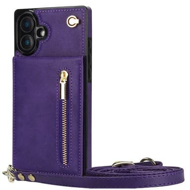 Zipper halskjede deksel iPhone 16 - Lilla