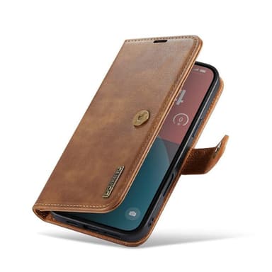 Mobil lommebok DG-Ming 2i1 iPhone 16 Plus - Brun