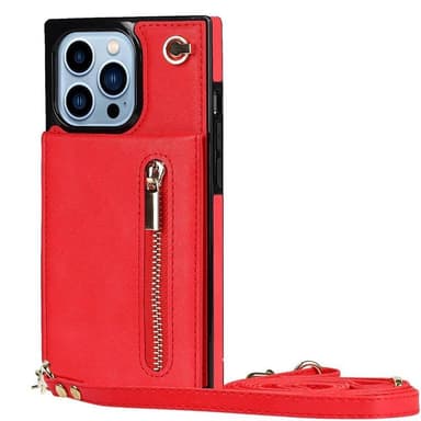 Zipper halskjede deksel iPhone 16 Pro - Rød