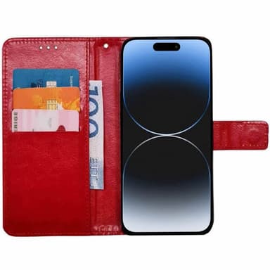 Lommebokdeksel 3-kort iPhone 16 Plus - Rød