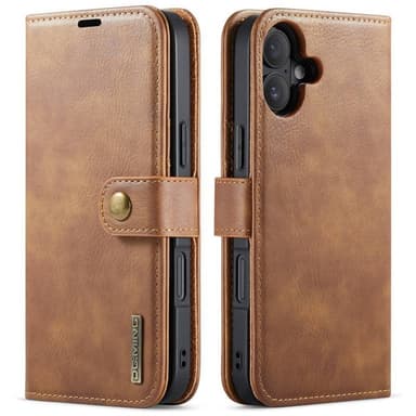 Mobil lommebok DG-Ming 2i1 iPhone 16 - Brun