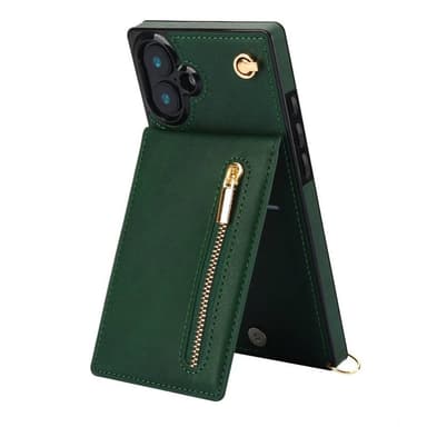 Zipper halskjede deksel iPhone 16 Plus - Grønn