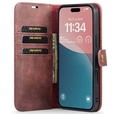 Mobil lommebok DG-Ming 2i1 iPhone 16 - Rød