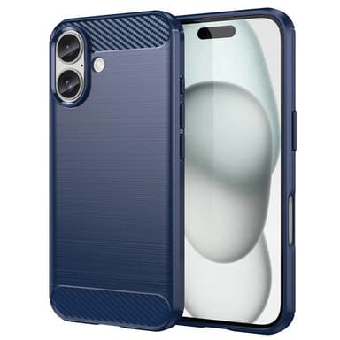 Børstet silikondeksel iPhone 16 Plus - Blå