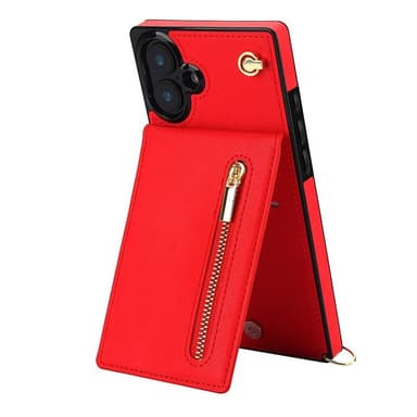 Zipper halskjede deksel iPhone 16 - Rød