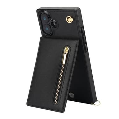 Zipper halskjede deksel iPhone 16 - Svart
