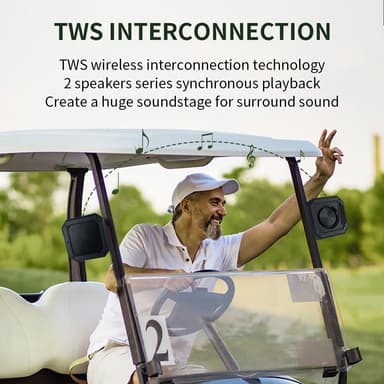 Magnetisk Bluetooth-høyttaler Golfvogn Vanntett Subwoofermikrofon