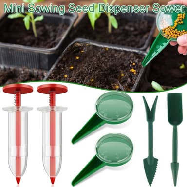 6 stk/sett plastfrøspredningssett 5-trinns rund planter Dibber frødispenser