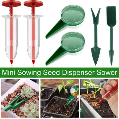 6 stk/sett plastfrøspredningssett 5-trinns rund planter Dibber frødispenser