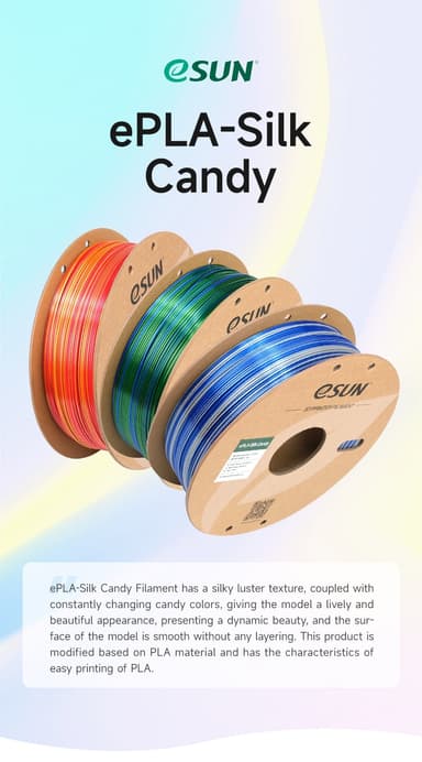 eSUN Silk Candy 1.75mm 1kg - Silver Black