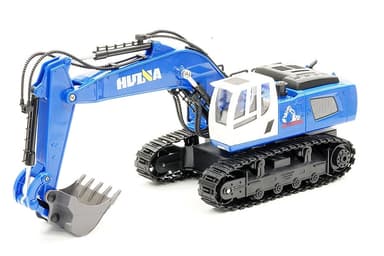 HuiNa Gravemaskin Blå m/Metallskuffe 1:18