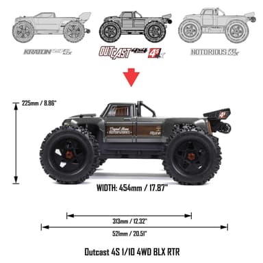 ARRMA Outcast 4S V2 BLX 4WD Red 1/10 - RTR
