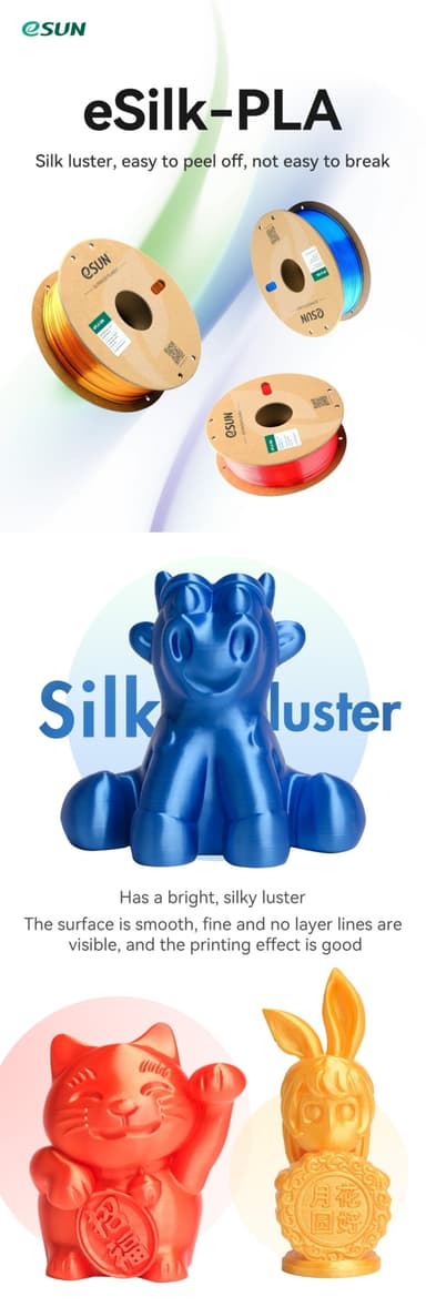 eSUN eSilk-PLA 1.75mm 1kg - Red