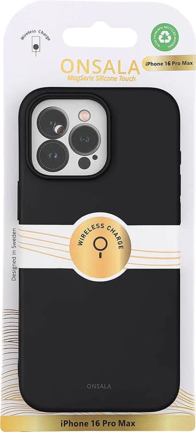 Onsala iPhone 16 Pro Max silikondeksel (sort)