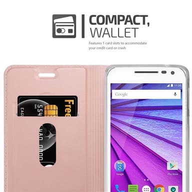 Motorola MOTO G3 lommebokdeksel etui (rosa)