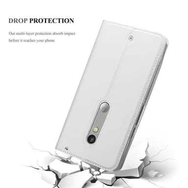 Motorola MOTO X PLAY lommebokdeksel etui (sølv)