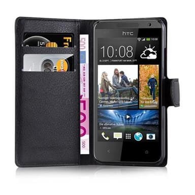 HTC Desire 300 Deksel Etui Case (svart)