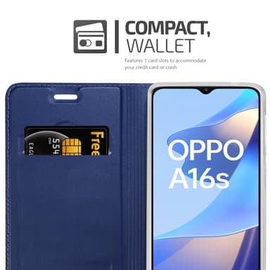 Oppo A16s / A54s lommebokdeksel etui (blå)