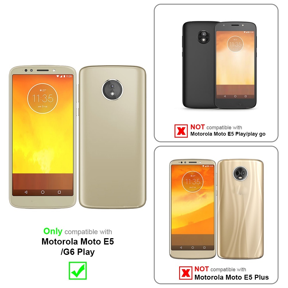 Motorola MOTO E5 / G6 PLAY Deksel Etui Case (svart)