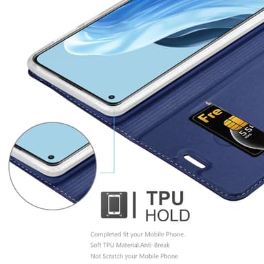 Oppo FIND X5 LITE / Reno7 5G lommebokdeksel etui (blå)