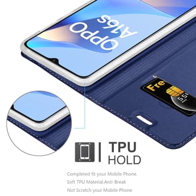 Oppo A16s / A54s lommebokdeksel etui (blå)