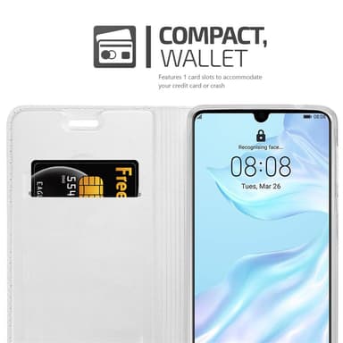 Huawei P30 lommebokdeksel etui (sølv)