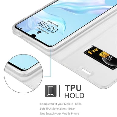 Huawei P30 lommebokdeksel etui (sølv)