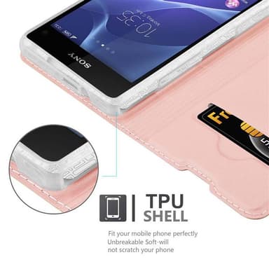Sony Xperia Z1 COMPACT lommebokdeksel etui (rosa)