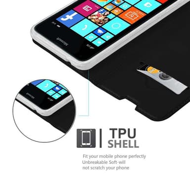 Nokia Lumia 640 lommebokdeksel etui (svart)