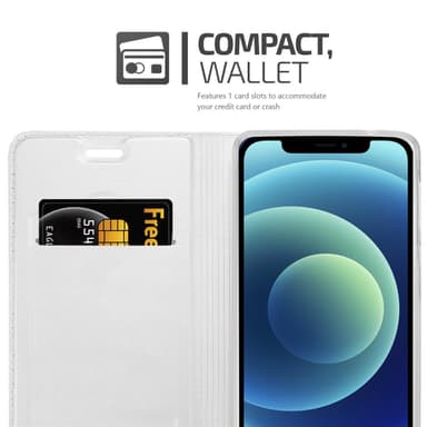 iPhone 12 MINI lommebokdeksel etui (sølv)