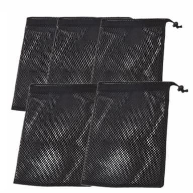 Nettingposer med snøring 5-pakning Sort 20×30 cm