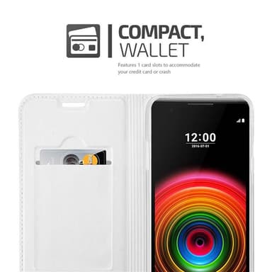 LG X POWER lommebokdeksel etui (sølv)