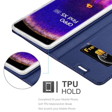 Oppo FIND X5 lommebokdeksel etui (blå)