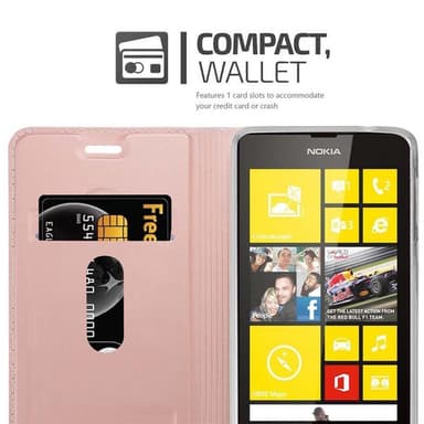 Nokia Lumia 520 / 521 lommebokdeksel etui (rosa)