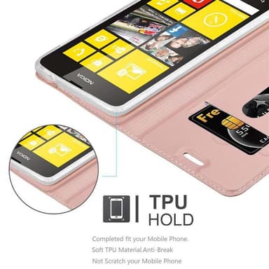 Nokia Lumia 520 / 521 lommebokdeksel etui (rosa)