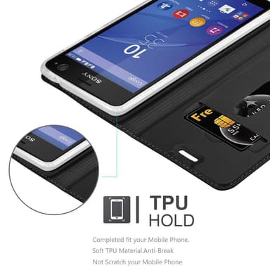 Sony Xperia C4 lommebokdeksel etui (svart)