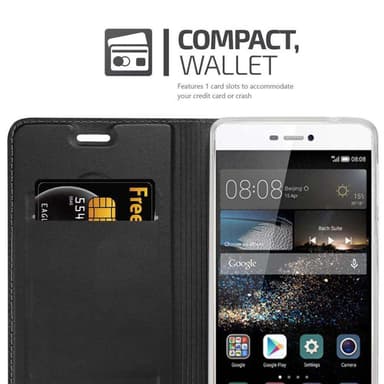 Huawei P8 lommebokdeksel etui (svart)