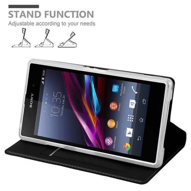 Sony Xperia Z1 lommebokdeksel etui (svart)