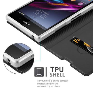 Sony Xperia Z1 lommebokdeksel etui (svart)