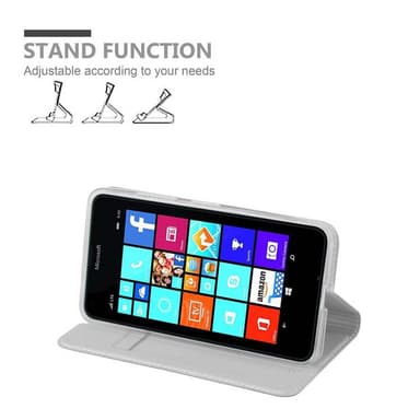 Nokia Lumia 640 lommebokdeksel etui (sølv)