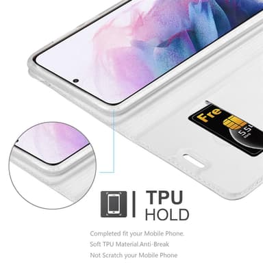 Samsung Galaxy S21 PLUS lommebokdeksel etui (sølv)