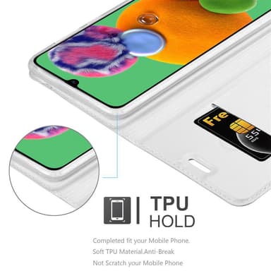 Samsung Galaxy A90 5G lommebokdeksel etui (sølv)
