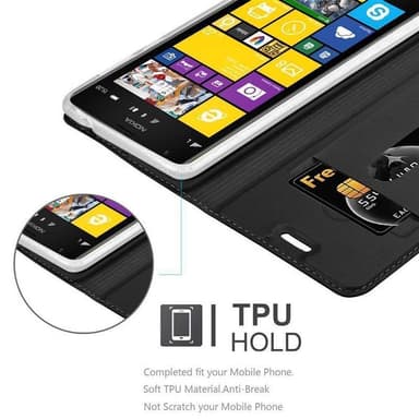 Nokia Lumia 1520 lommebokdeksel etui (svart)