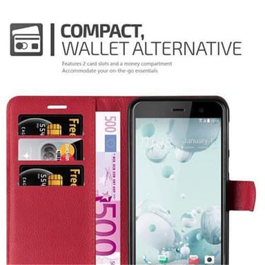 HTC U PLAY Deksel Etui Case (rød)