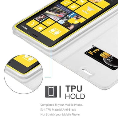 Nokia Lumia 920 lommebokdeksel etui (sølv)