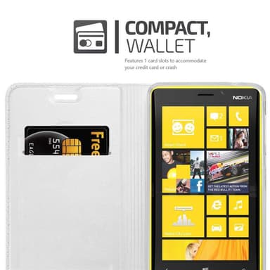 Nokia Lumia 920 lommebokdeksel etui (sølv)