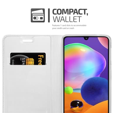 Samsung Galaxy A31 lommebokdeksel etui (sølv)