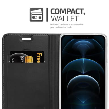 iPhone 12 / 12 PRO lommebokdeksel etui (svart)