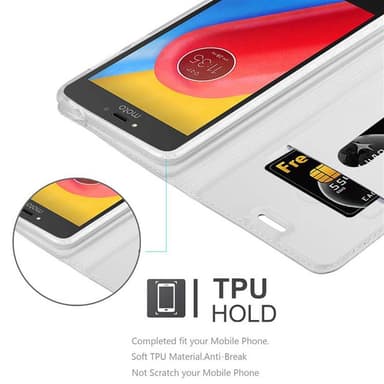 Motorola MOTO C PLUS lommebokdeksel etui (sølv)